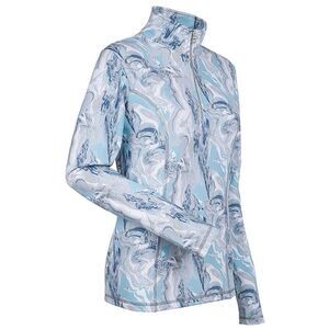 NILS Robin Half Zip Turtleneck Mid-Layer, Ice Blue Marble- XS